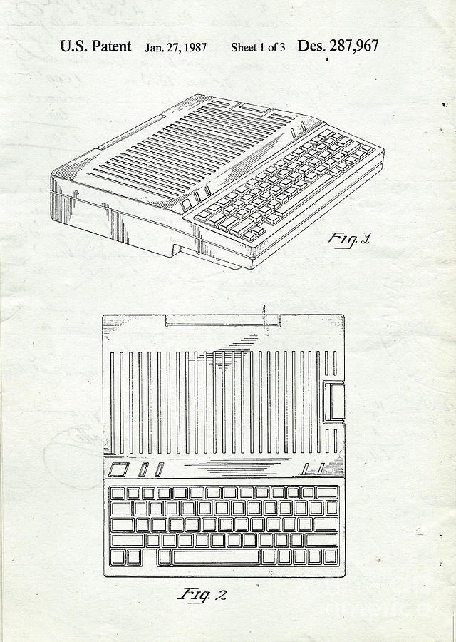 Apple Digital Art - Apple IIe Computer Original Patent by Edward Fielding