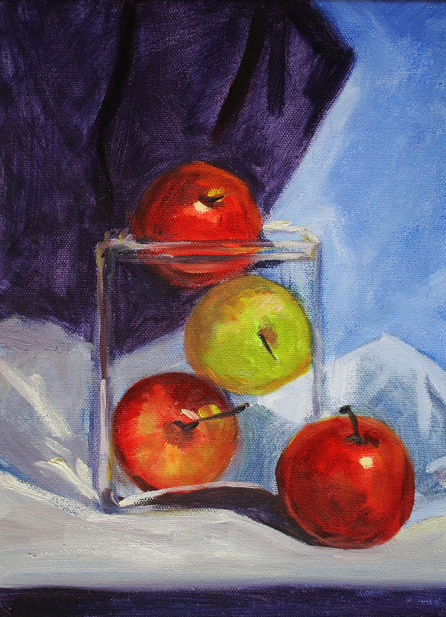 Apple Jar Still Life Painting Painting by Nancy Merkle