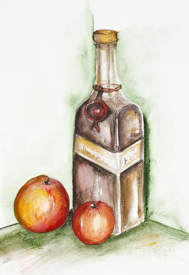 Vegetable Painting - Apple liqueur by Irina Gromovaja