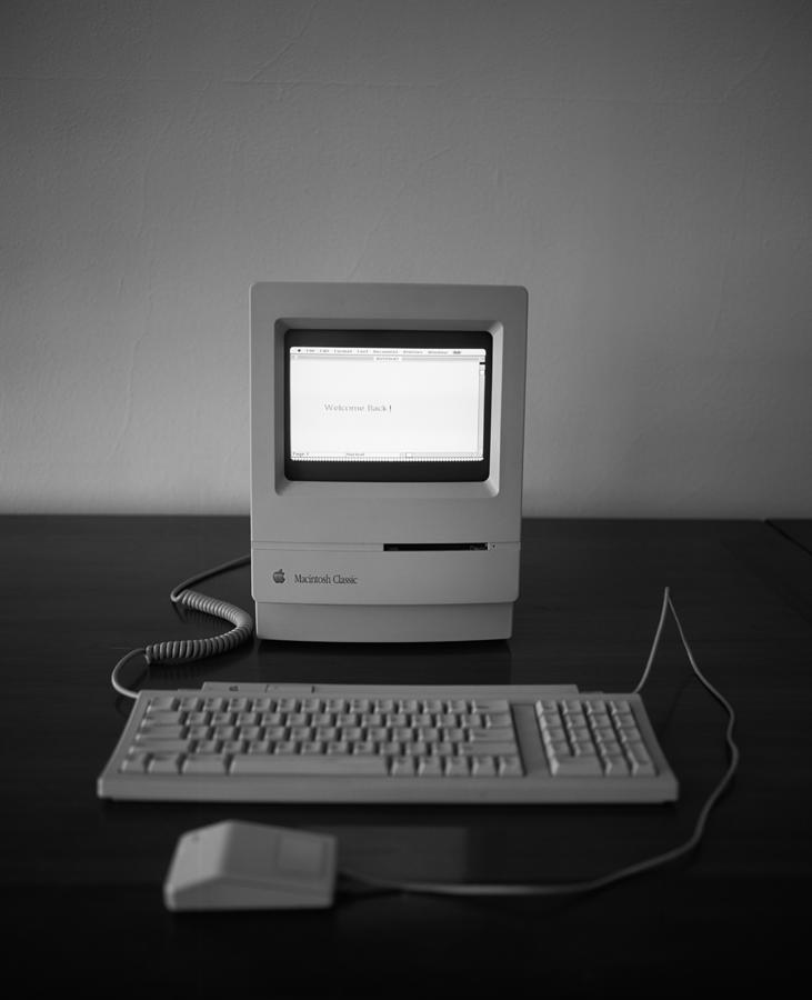 Black And White Photograph - Apple Macintosh Classic Desktop Pc by Panoramic Images