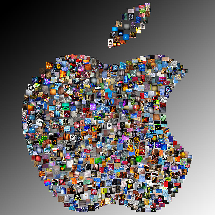 Apple Mosaic on Gradient Digital Art by Yury Malkov