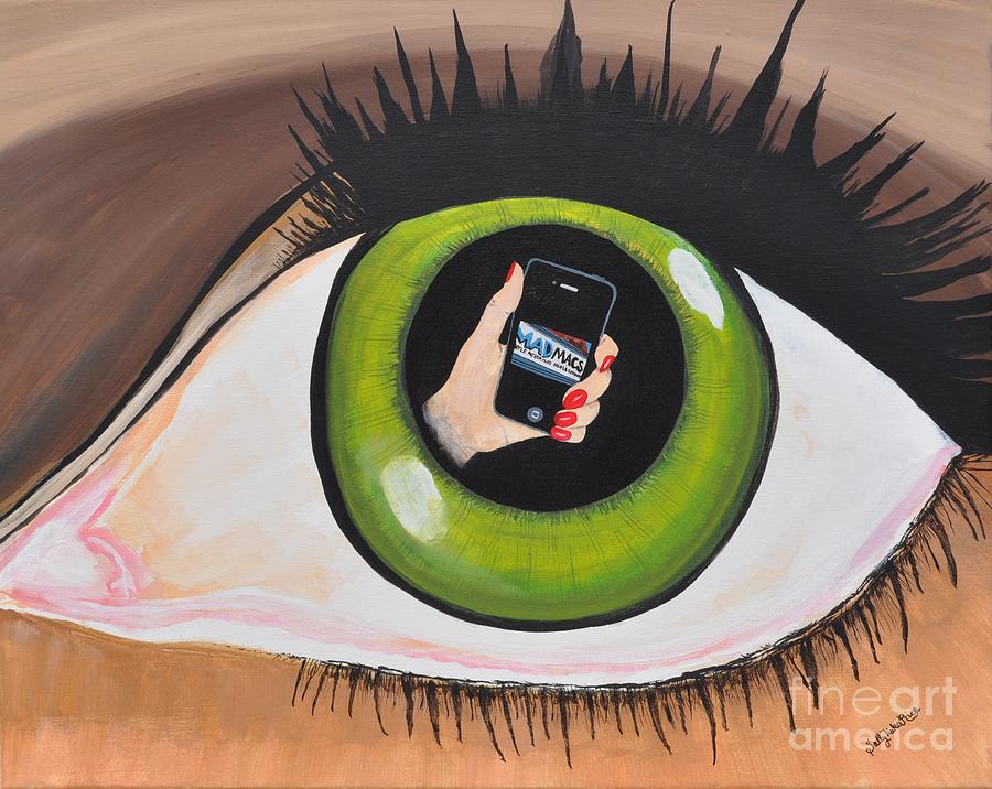 Cell Phone Painting - Apple Of My Eye by Sally Tiska Rice