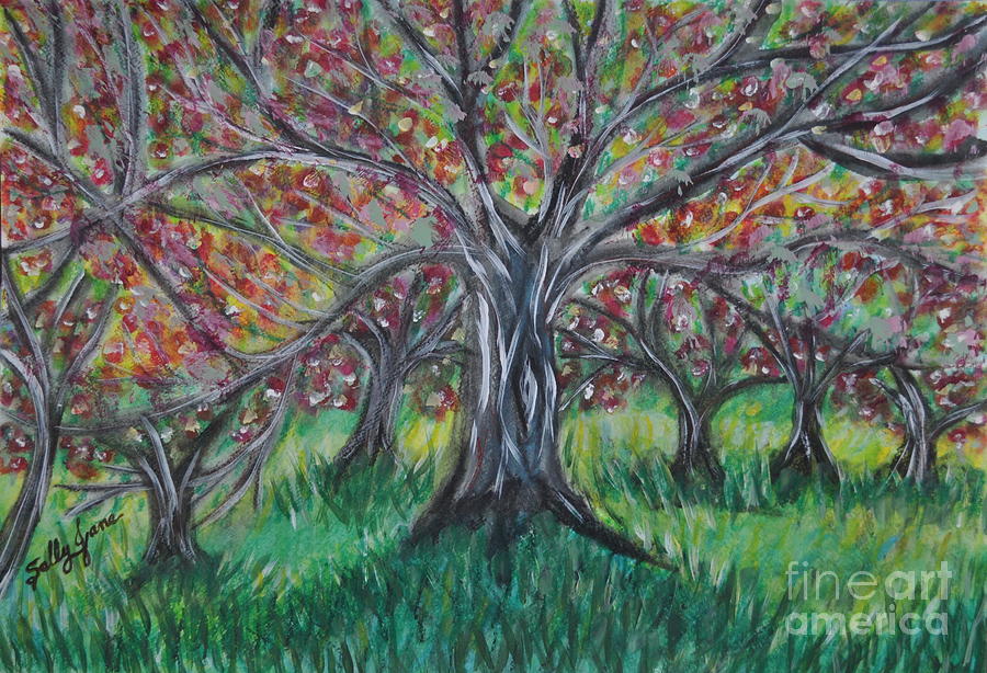 Apple Orchard Painting by Sally Tiska Rice