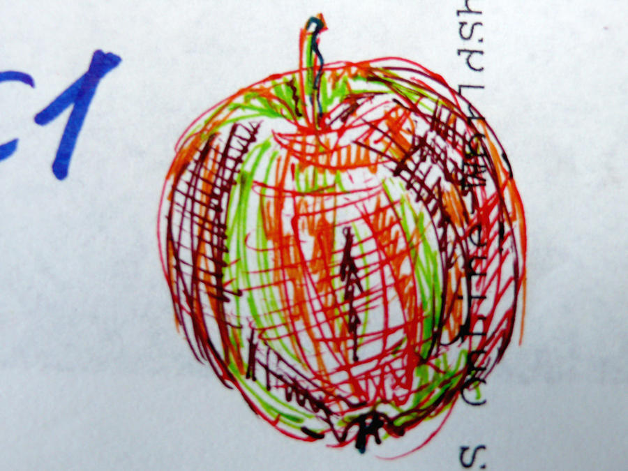 Apple Pen Drawing Drawing by Anna Ruzsan
