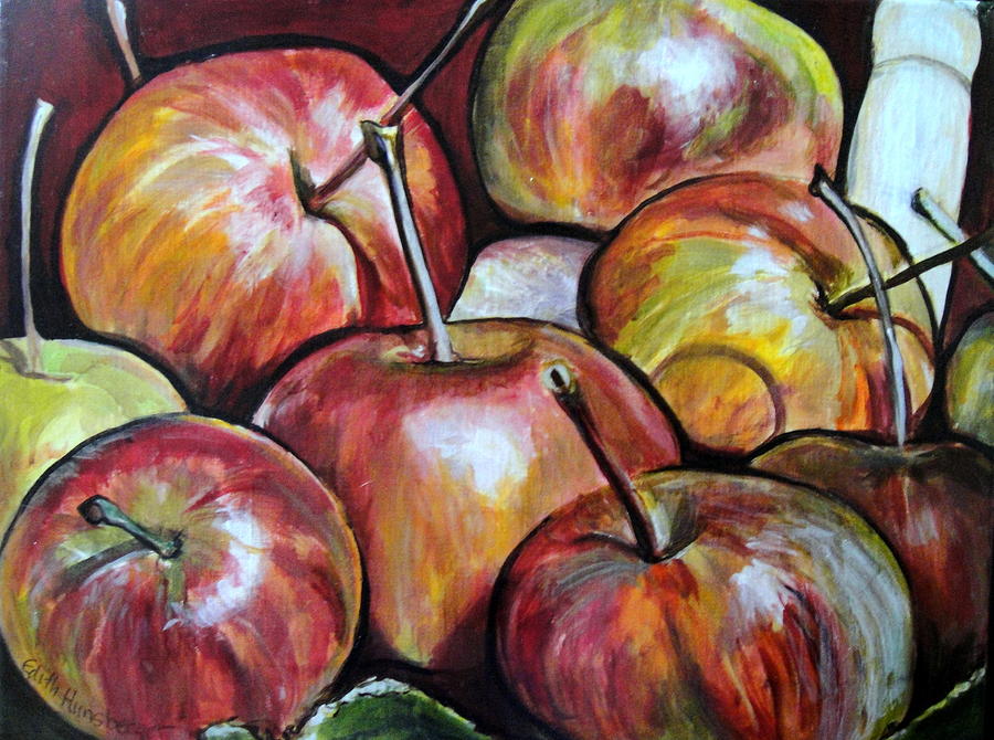 Apple Picking Painting by Edith Hunsberger