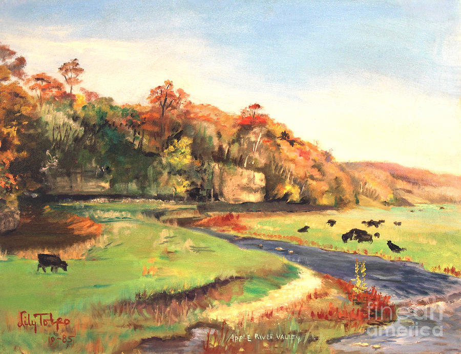 Apple River Valley IL. Autumn Painting by Art By Tolpo Collection