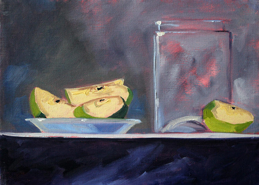 Apple Snack Painting by Nancy Merkle