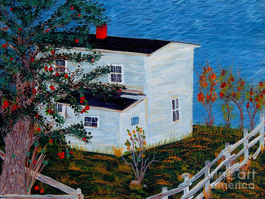 Apple Tree and Old House Painting by Barbara A Griffin