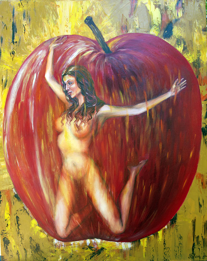 Abstract Painting - Apple by Yelena Rubin