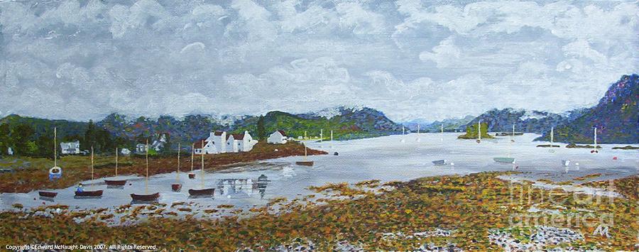 Painting Applecross Scottish Loch Carron with Boats Painting by Edward McNaught-Davis