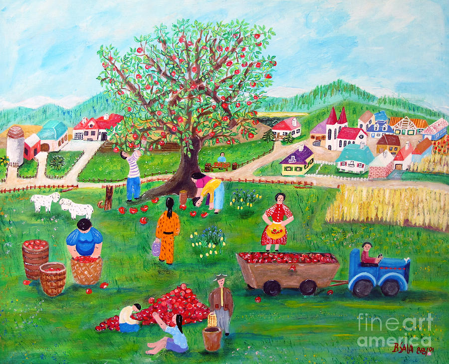 Apple Painting - Applepicking by Barbara Sala