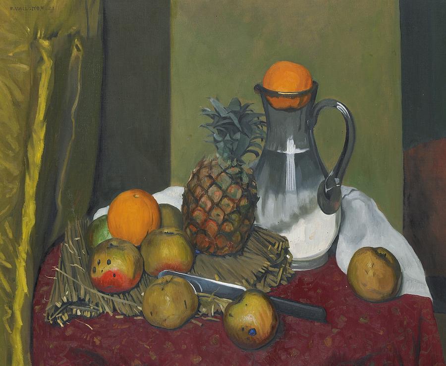 Fruit Painting - Apples and a pineapple by Felix Vallotton