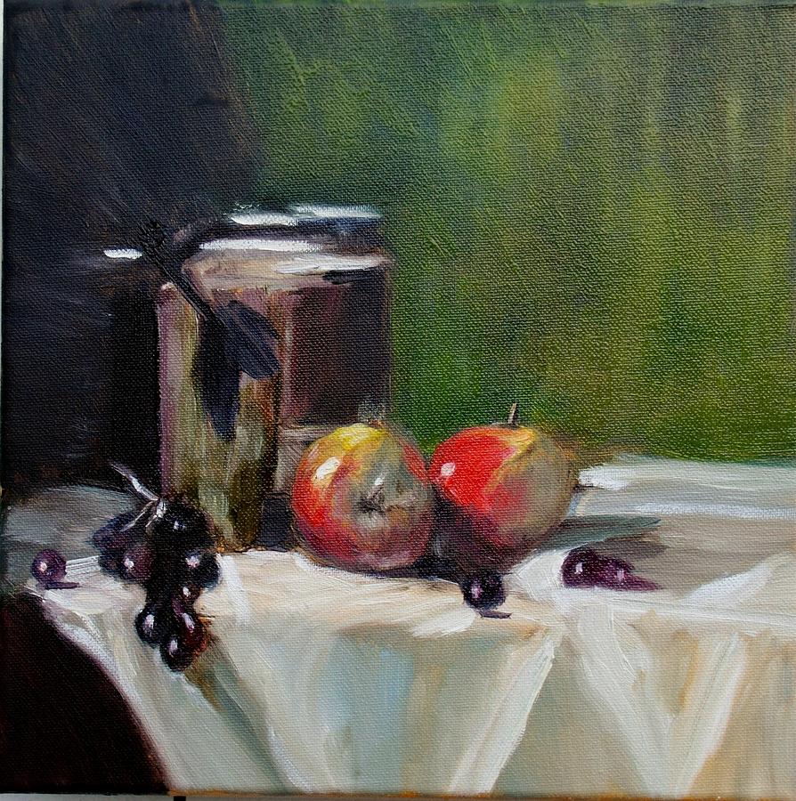 Apples And Grapes Painting