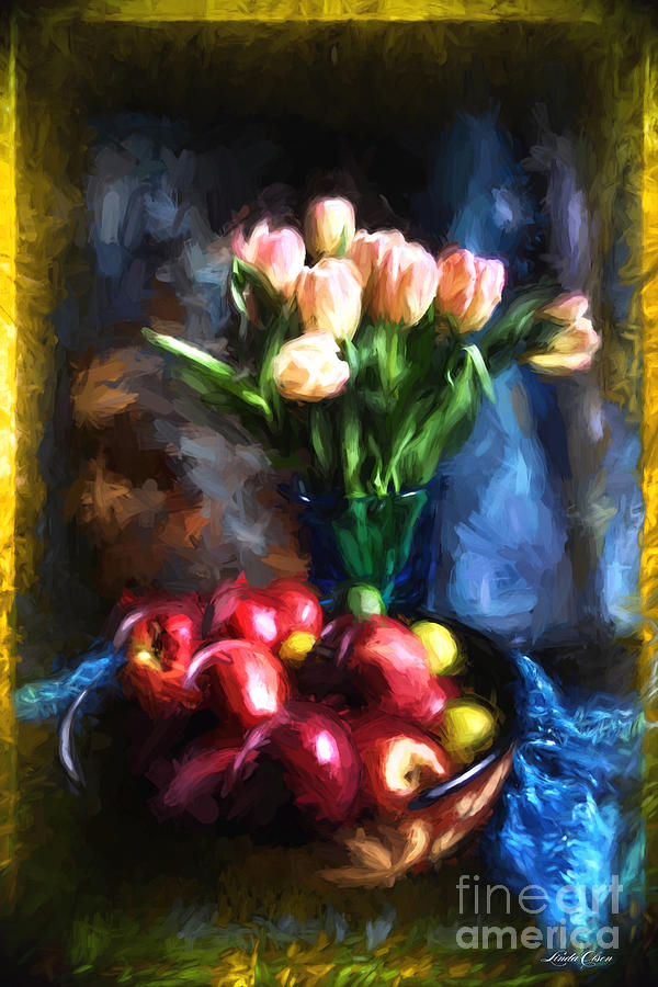 Apples And Tulips Digital Art by Linda Olsen