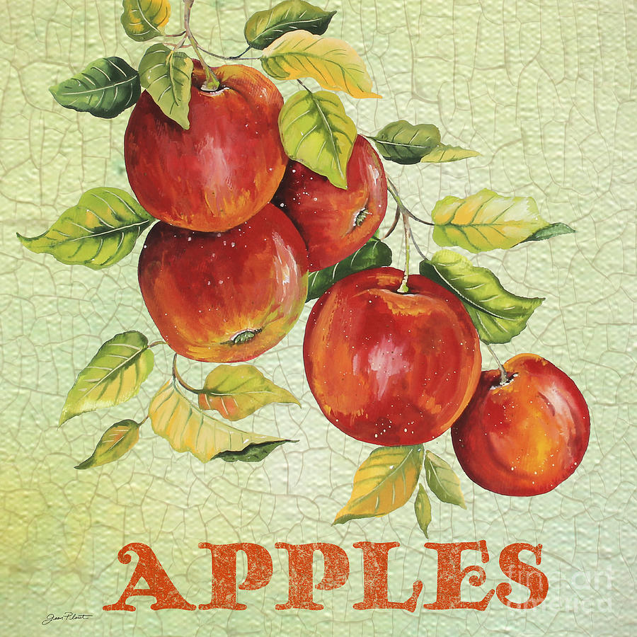 Apples on Watercolor Painting by Jean Plout
