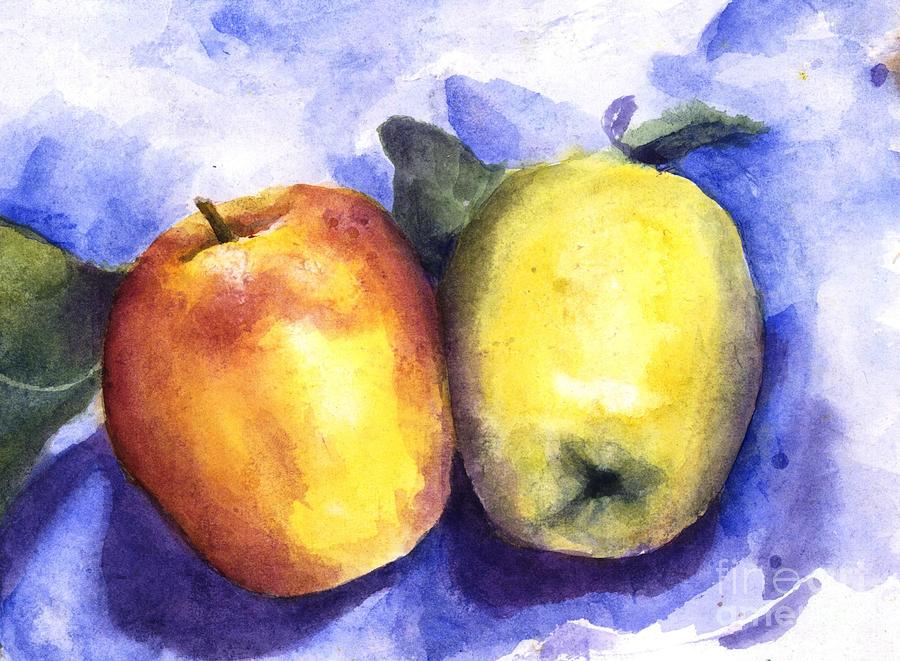 Apples Paired Painting by Maria Hunt