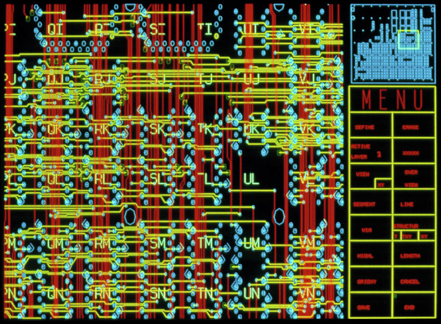 Circuit Design Photograph - Applications Of Computer Graphics Software by Precision Visuals International/science Photo Library.