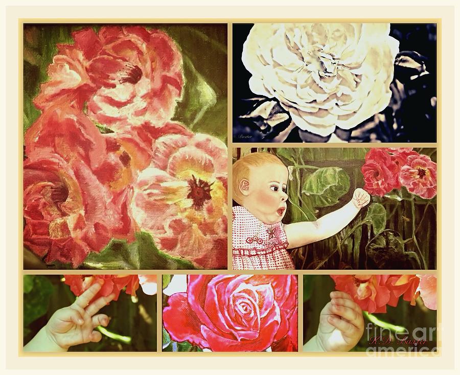 Touched by the Roses of Summer in Vintage Painting by Kimberlee Baxter