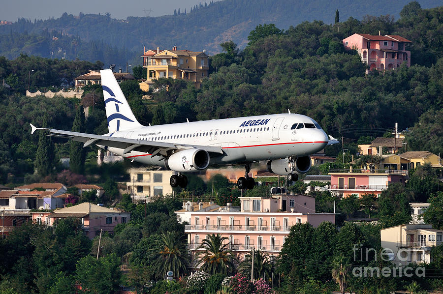 Jet Photograph - Approaching Corfu airport by George Atsametakis