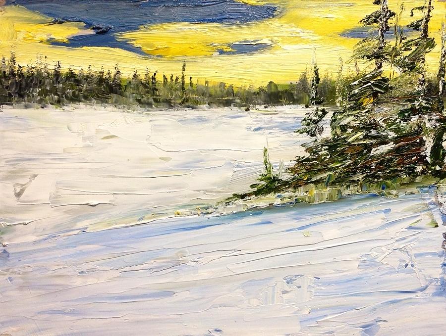 Approaching End of a Winter Day Painting by Desmond Raymond