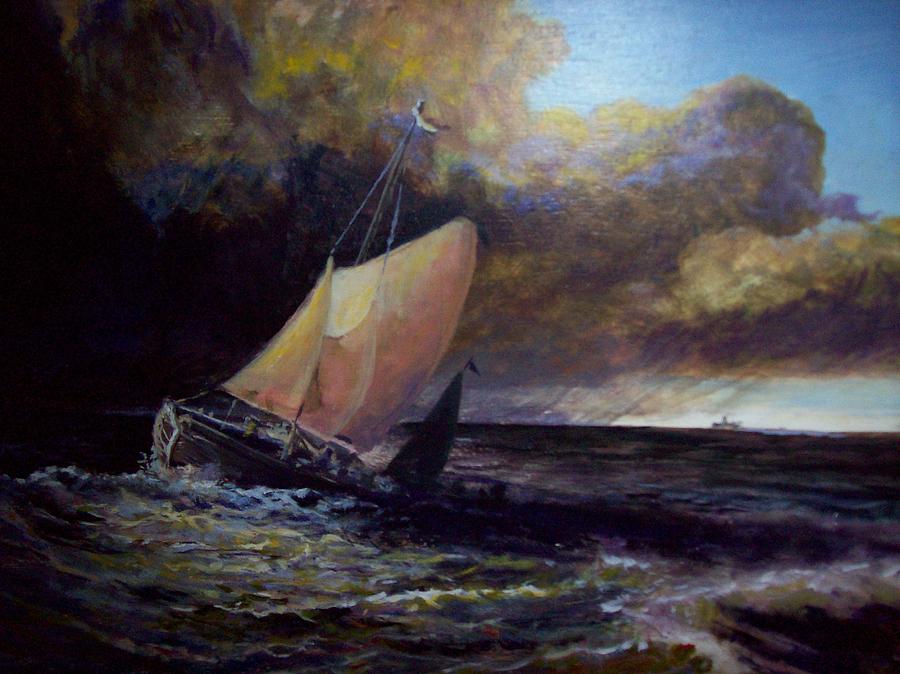 Impressionism Painting - Approaching Gale  after Turner by J Anthony Shuff