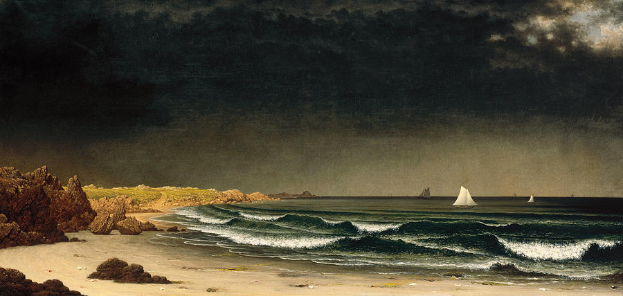 Martin Johnson Heade Painting - Approaching Storm. Beach near Newport by Martin Johnson Heade