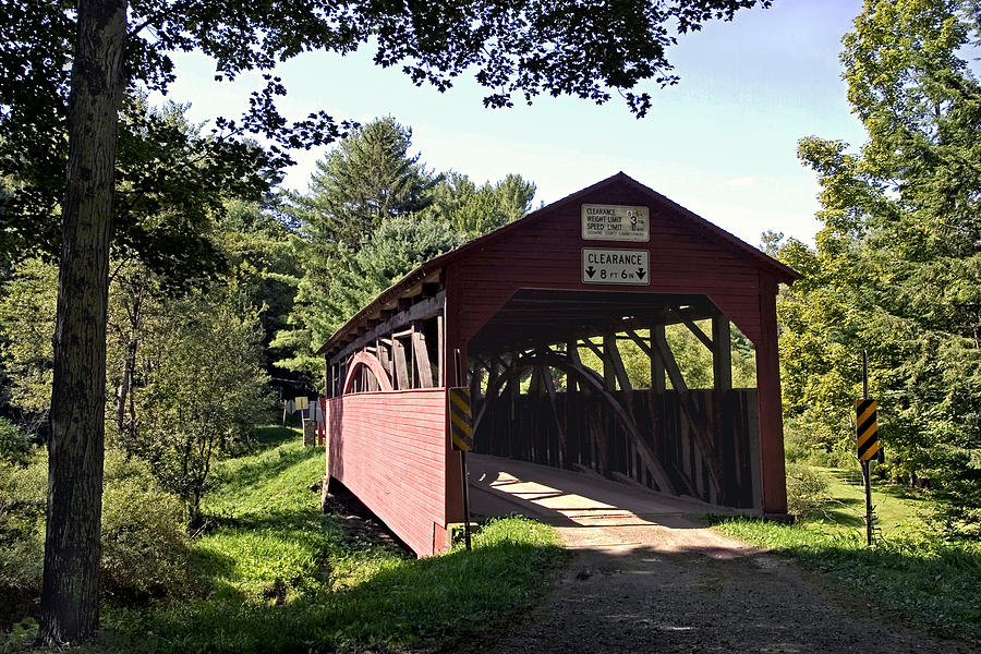Approaching The Buckhorn Covered Bridge From The Far Side Photograph by Gene Walls