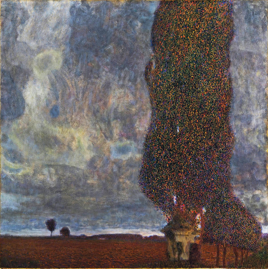 Approaching Thunderstorm. The Large Poplar II Painting by Gustav Klimt