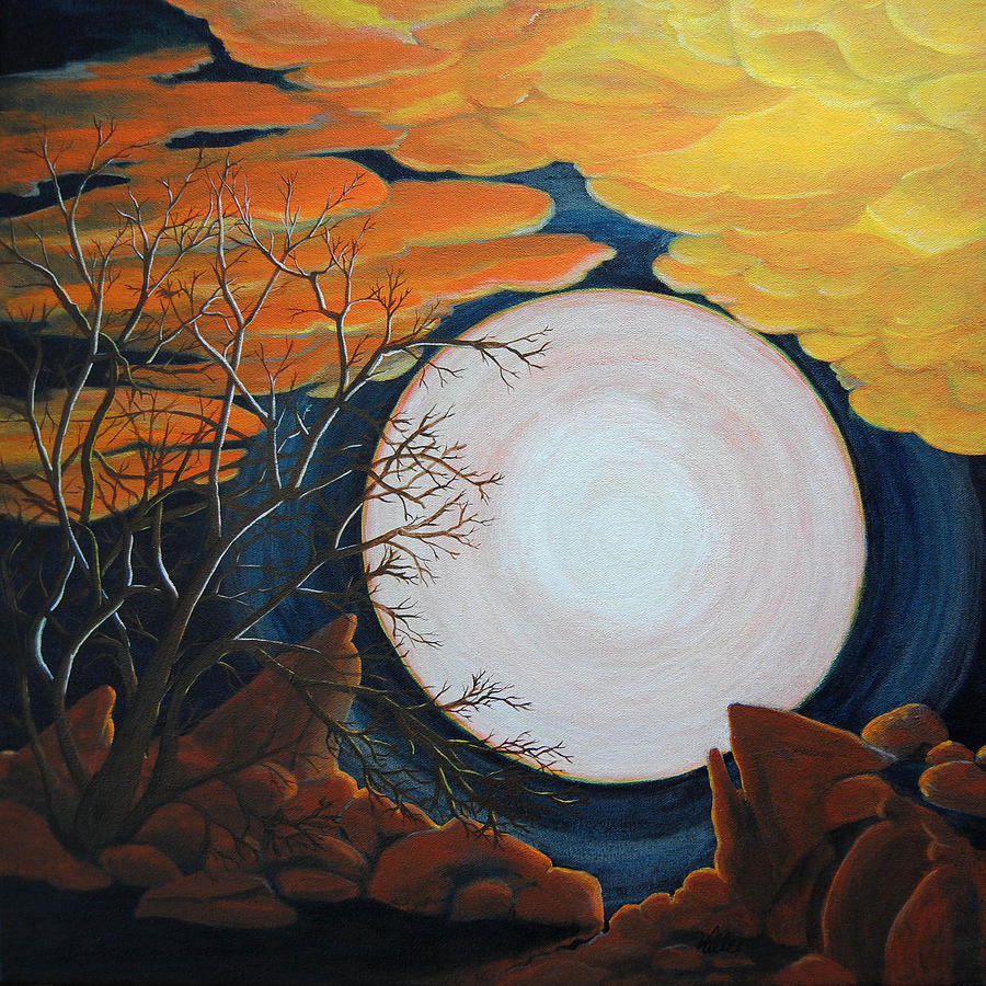 Apricot Moon Painting by Vallee Johnson