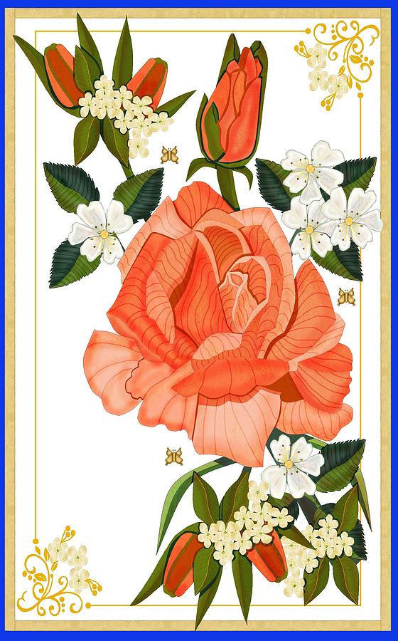 Apricot Rose For Mothers Day Painting