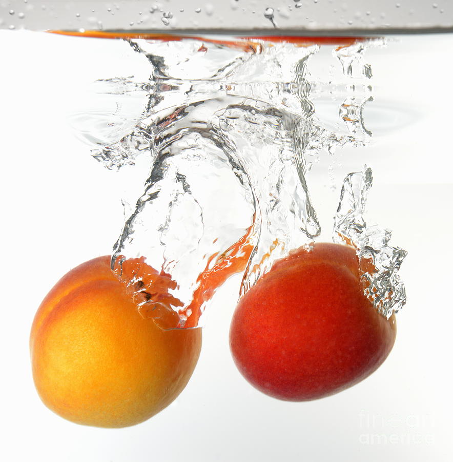 Freshness Photograph - Apricots fruits underwater by Sami Sarkis
