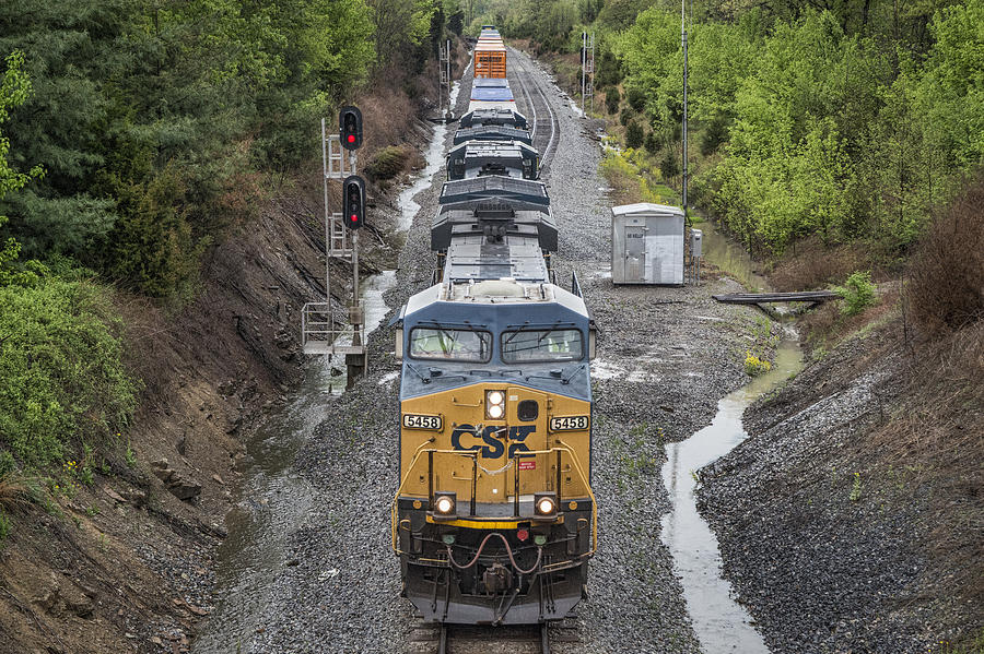 Train Photograph - April 28 2014 - CSX 5458 by Jim Pearson