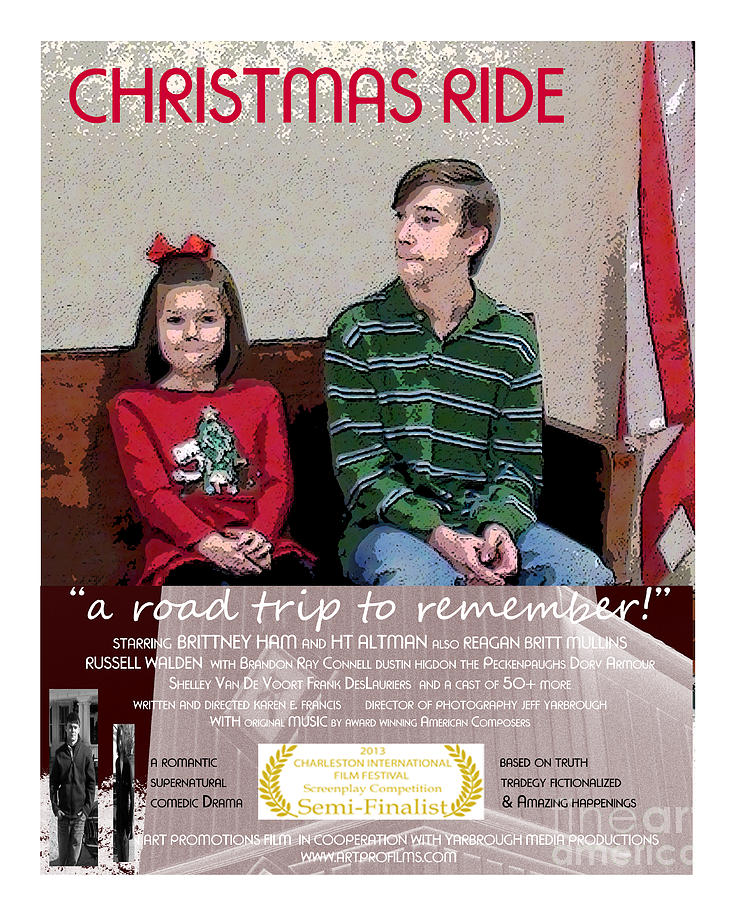Movie Scene Digital Art - April and Josh in Christmas Ride by Karen Francis