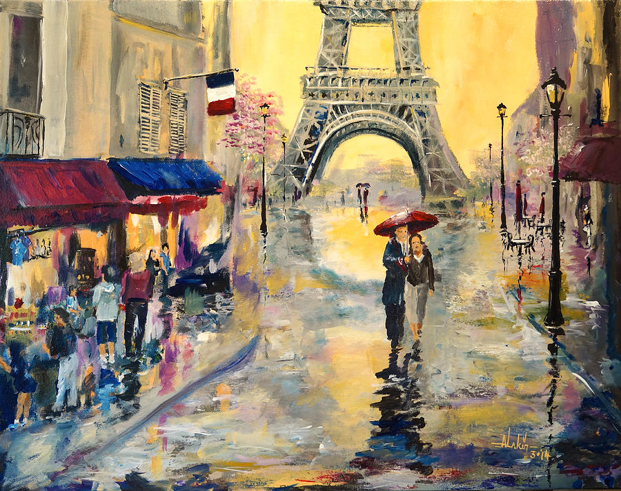 April in Paris Painting by Alan Lakin