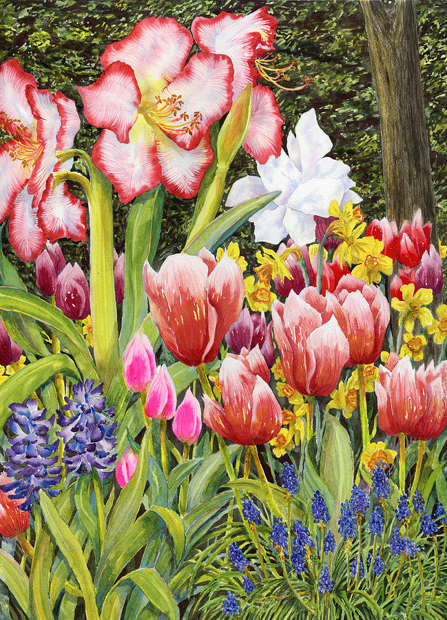 Flower Painting - April by Karen Wright