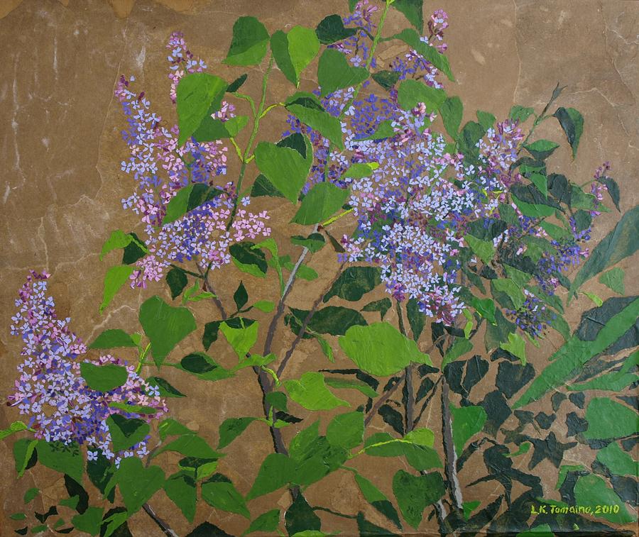 April Lilacs Painting by Leah  Tomaino