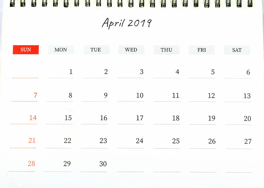 April Month Calendar Photograph by Jayk7