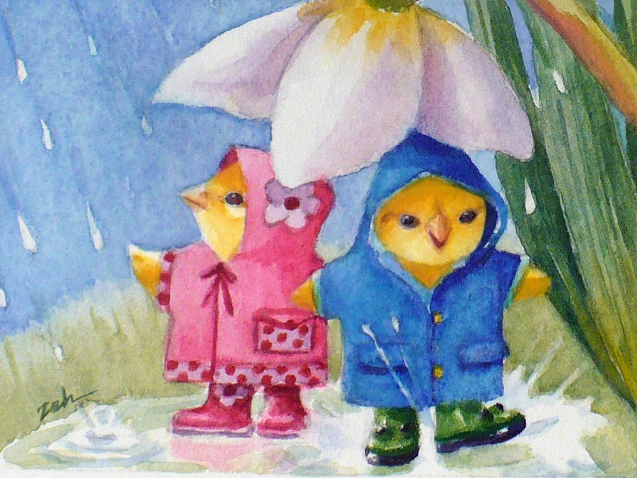 April Showers Painting by Janet Zeh