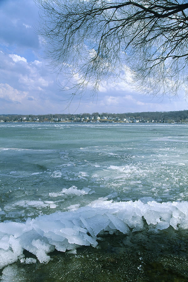 Winter Photograph - April Thaw - Lake Geneva Wisconsin by Bruce Thompson