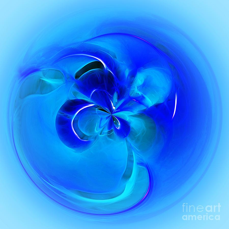 Abstract Photograph - Aqua Blue Orb by Kaye Menner