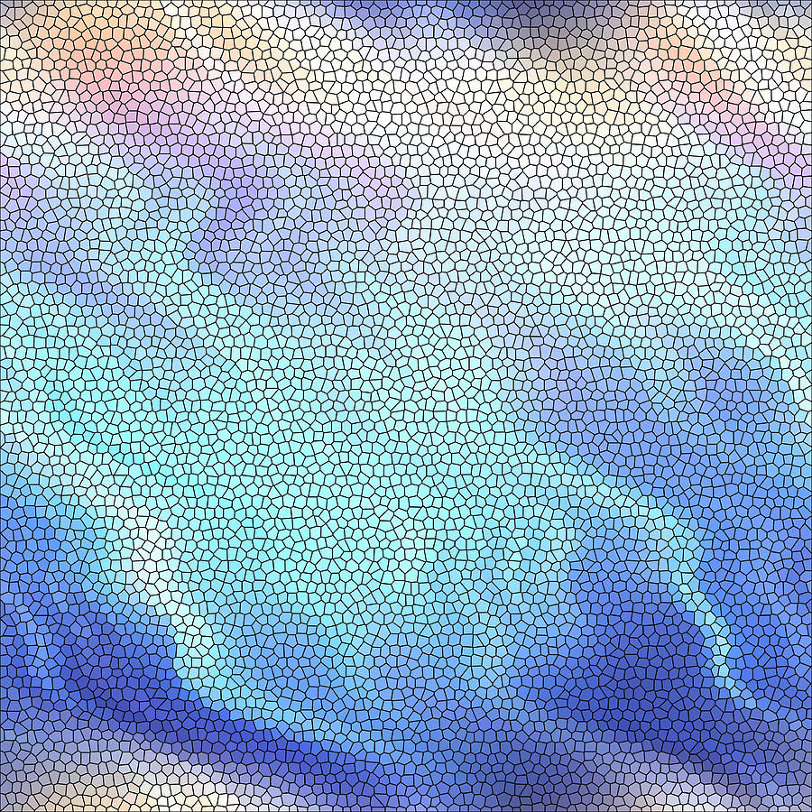 Aqua Blue Purple Pastel Mosaic Tile Abstract Digital Art by Shelley Neff