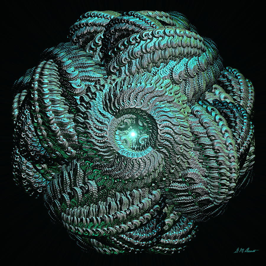 Abstract Digital Art - Aqua Celtic Mandala by Michael Durst