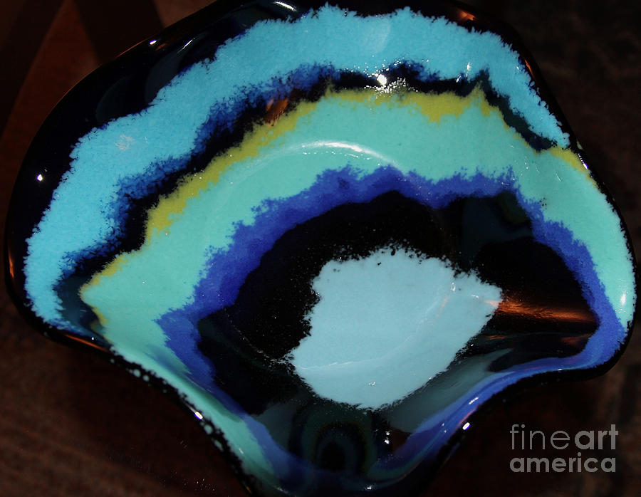 Unique Glass Art - Aqua Dish by Gaby Tench