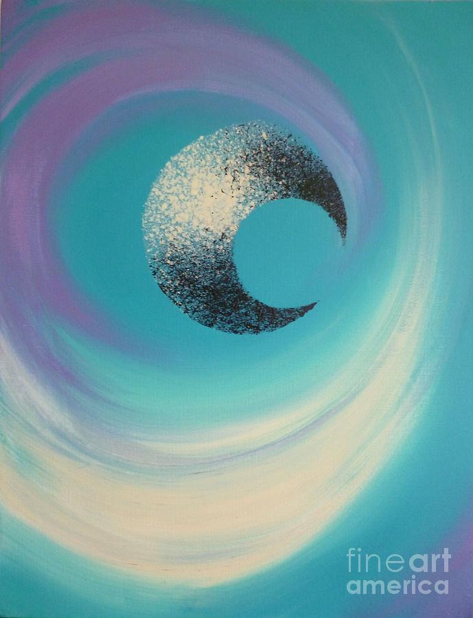 Aqua Eclipse Painting by Reina Cottier