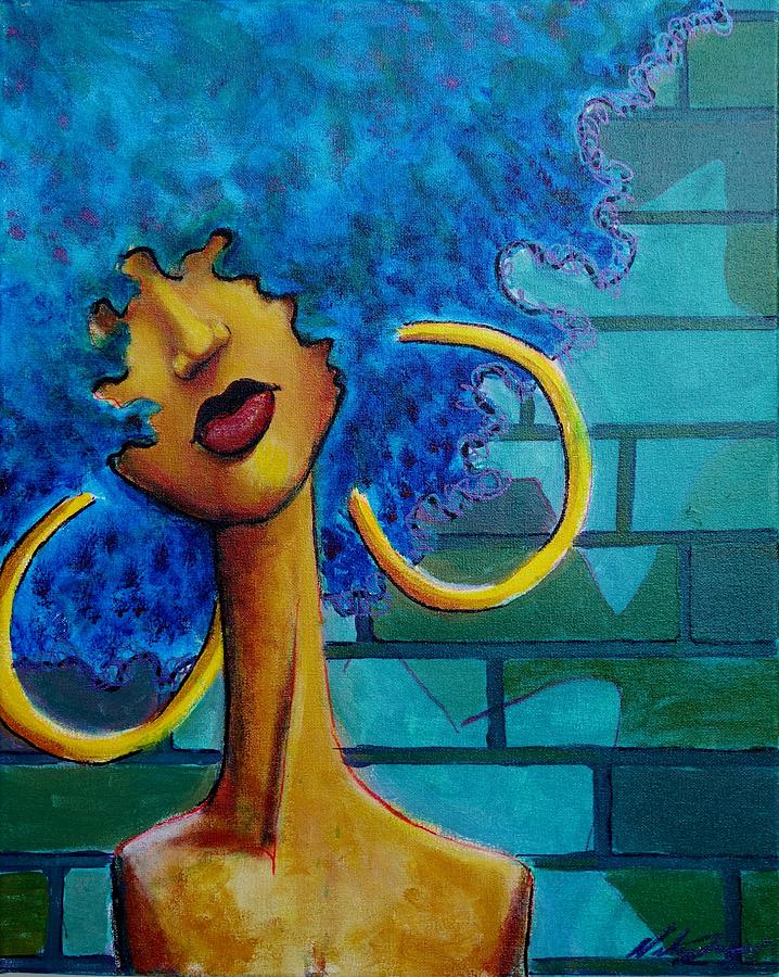 Blue Painting - Aqua Fro by Nelson Perez Blue Painting - Aqua Fro by Nelson Perez