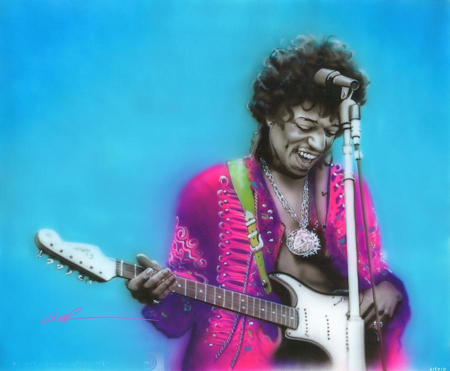 Jimi Hendrix Painting - Aqua Haze by Christian Chapman Art
