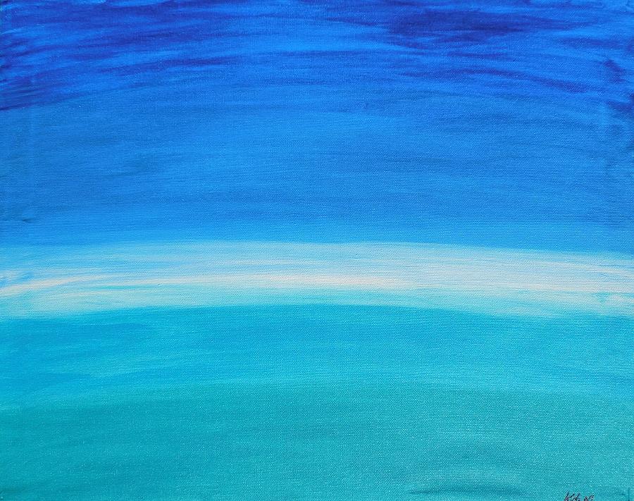 Aqua Horizon Painting by Kate McTavish