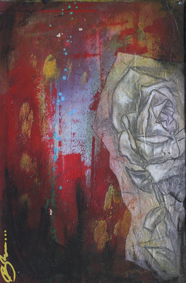 Floral Mixed Media - Aqua Red Rose No.3 by Bhreon Bynum Floral Mixed Media - Aqua Red Rose No.3 by Bhreon Bynum