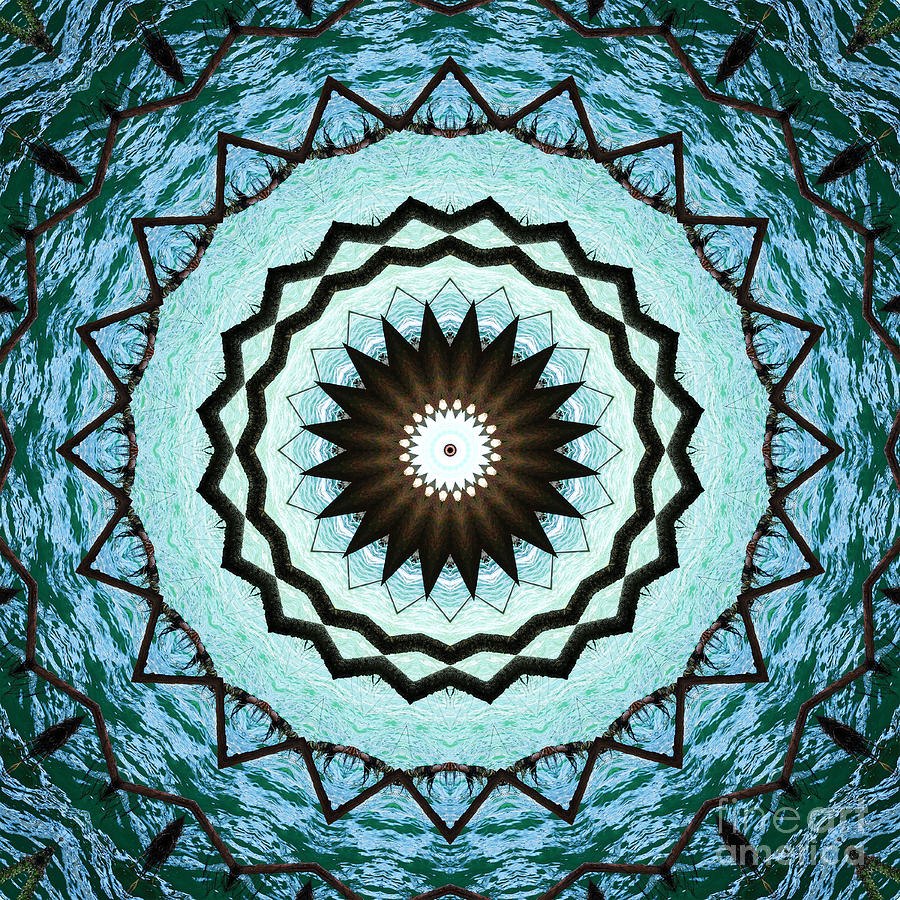 Pattern Digital Art - Aqua Sea 2 by Wendy Wilton