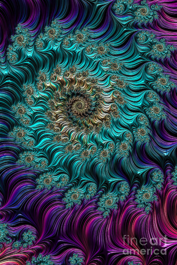 Aqua Swirl Digital Art by Steve Purnell